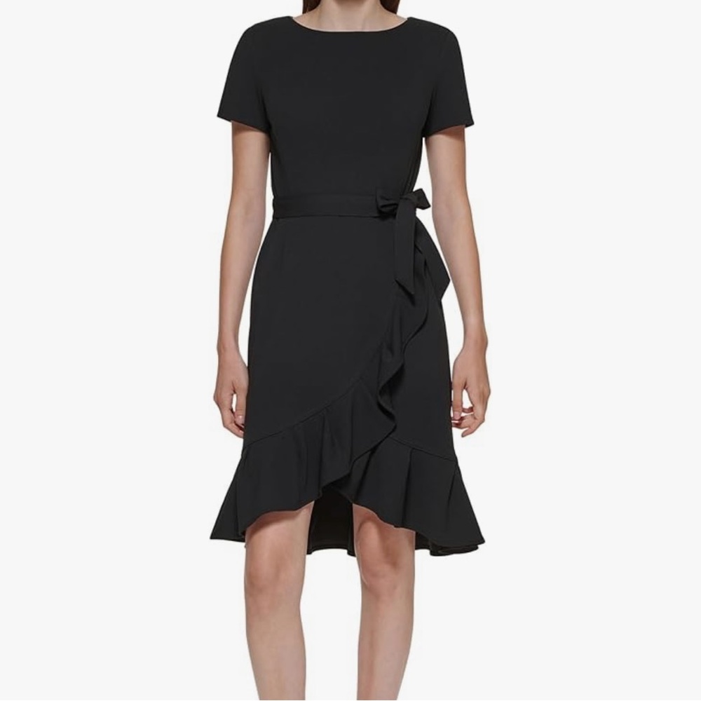 Calvin Klein Black Ruffle Dress
